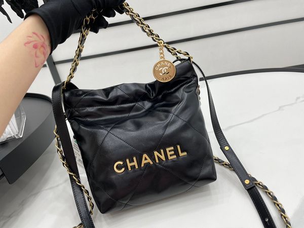 chanel包包 香奈兒2022新款手提包 DSAS3263金扣單肩斜挎包