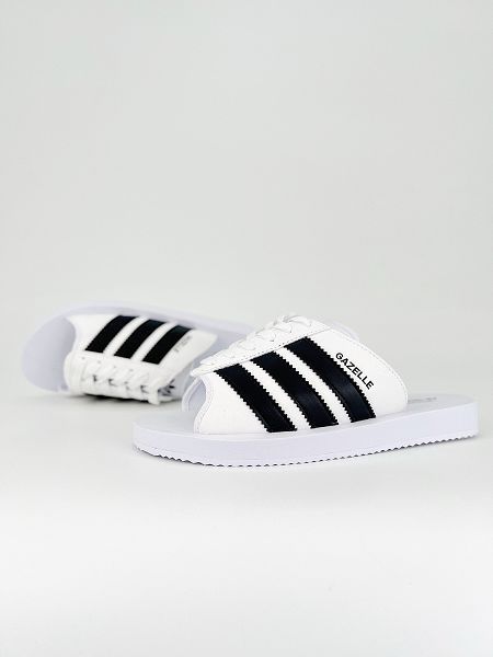 adidas originals GAZELLE BEACH 2024新款男女生舒適百搭沙灘涼鞋 白加黑色