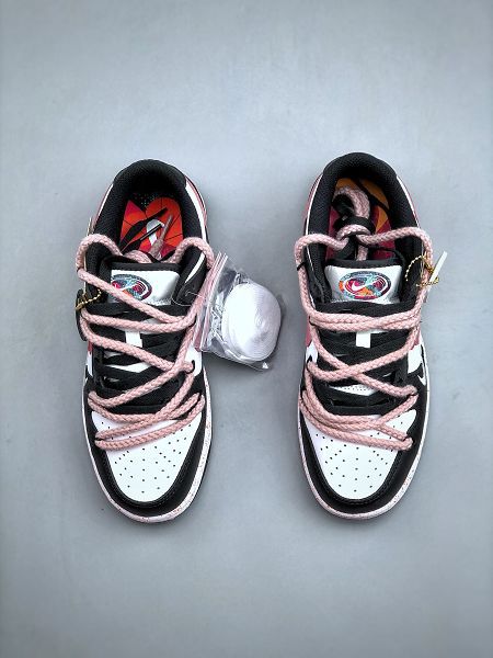 Nike SB Dunk Low 定製布貼玫瑰電鏽工藝休閒情侶板鞋