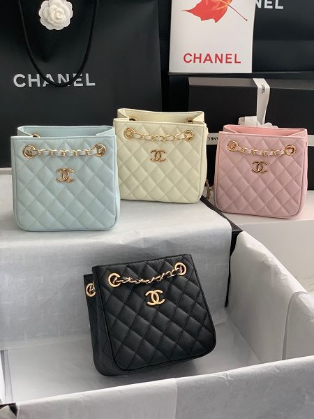 chanel包包 香奈兒2022新款手提包 DSAS3176托特水桶包單肩斜挎包