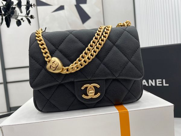 chanel包包 香奈兒2023新款手提包 DSAS3829中號金球愛心款單肩斜挎包