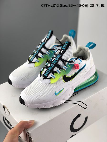 Nike Max 270 React 2020新款 混合科技半掌氣墊情侶款慢跑鞋 huali