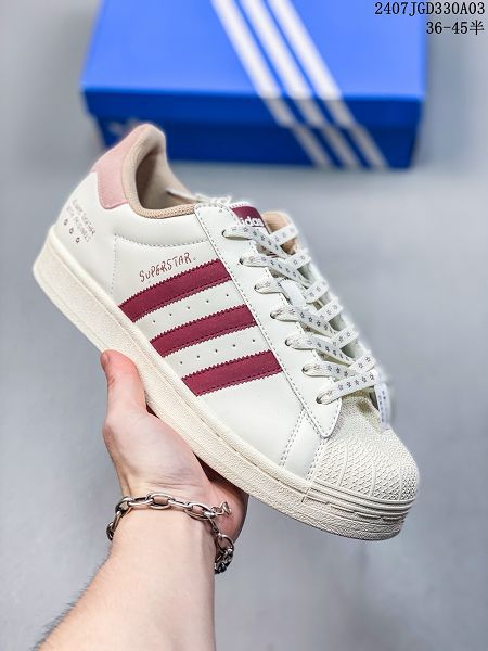 Adidas三葉草 Originals Superstar SailGreenLace 2024最新情侶款貝殼頭系列低幫經典百搭休閒運動板鞋