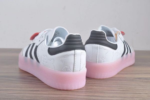 Adidas Samba XLGHello Kitty And Friends 桑巴舞厚底版系列休閒運動板鞋 2024新款女鞋 聯名白黑色淺凱蒂貓