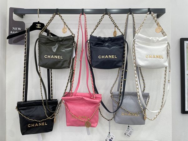 chanel包包 香奈兒2022新款手提包 DSAS3263金扣單肩斜挎包