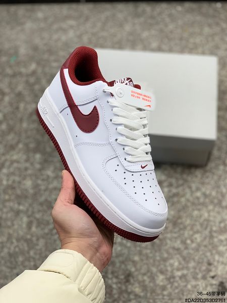 Nike Air Force 1 Low 2024全新男女款白紅色 空軍一號低幫百搭休閒運動板鞋