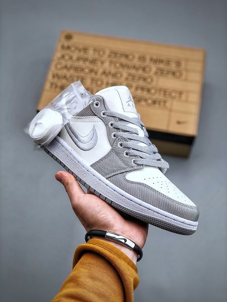 Air Jordan 1 Low Light Steel Grey AJ1 2024新款男女鞋 白灰色低幫文化籃球鞋