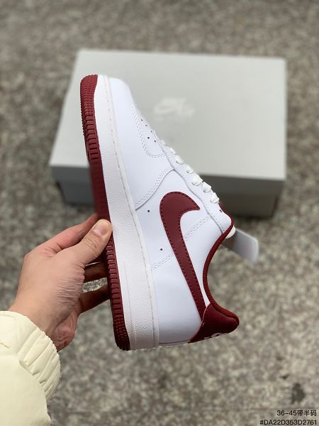 Nike Air Force 1 Low 2024全新男女款白紅色 空軍一號低幫百搭休閒運動板鞋