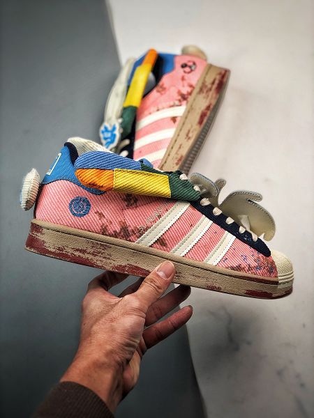 Sean Wotherspoon x Melting Sadness x Adidas Originals Superstar 三方聯名 粉白色2024全新男女款板鞋