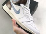 Nike Air Jordan 1 Mid 荔枝紋中高幫經典復古文化休閒運動籃球鞋