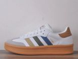 Adidas Samba XLG White Gold Black 桑巴舞加大厚底版系列休閒運動板鞋 聯名皮革白棕深藍色2024新款男女鞋