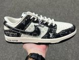 Louis Vuitton x Nike Dunk SB Low 2024最新男女款低幫板鞋 LV聯名棕白棋盤格