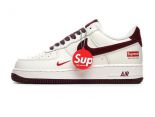 NIke Air Force 1 '07 Low Supreme聯名 米白酒紅色 空軍一號 男女款低幫休閒鞋