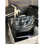 chanel包包 香奈兒2022新款手提包 DSAS3260銀鏈牛皮單肩斜挎包包